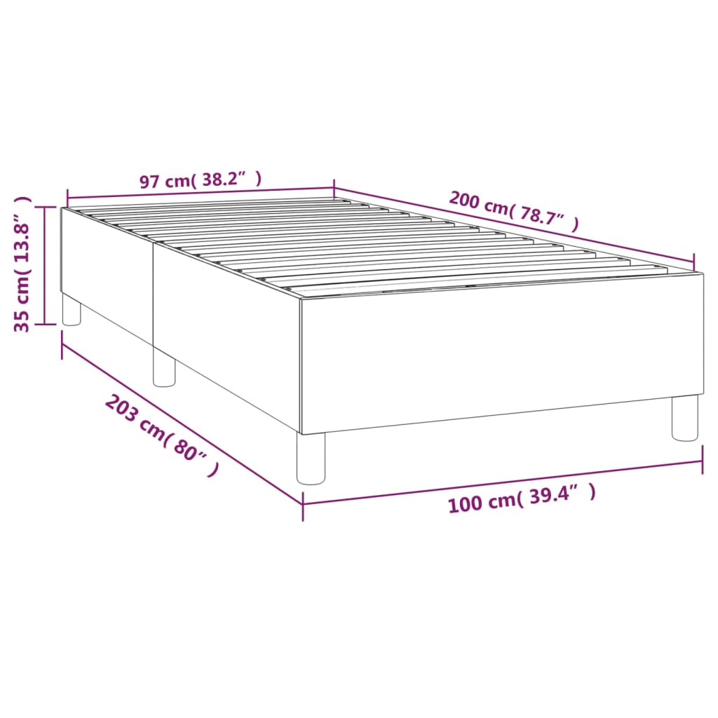 Boxspring sengeramme Lysegrå 100x200 cm Fløjl