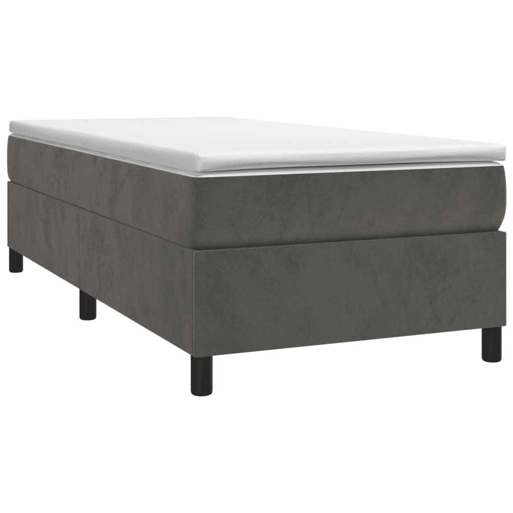Boxspring sengeramme Mørkegrå 100x200 cm Fløjl