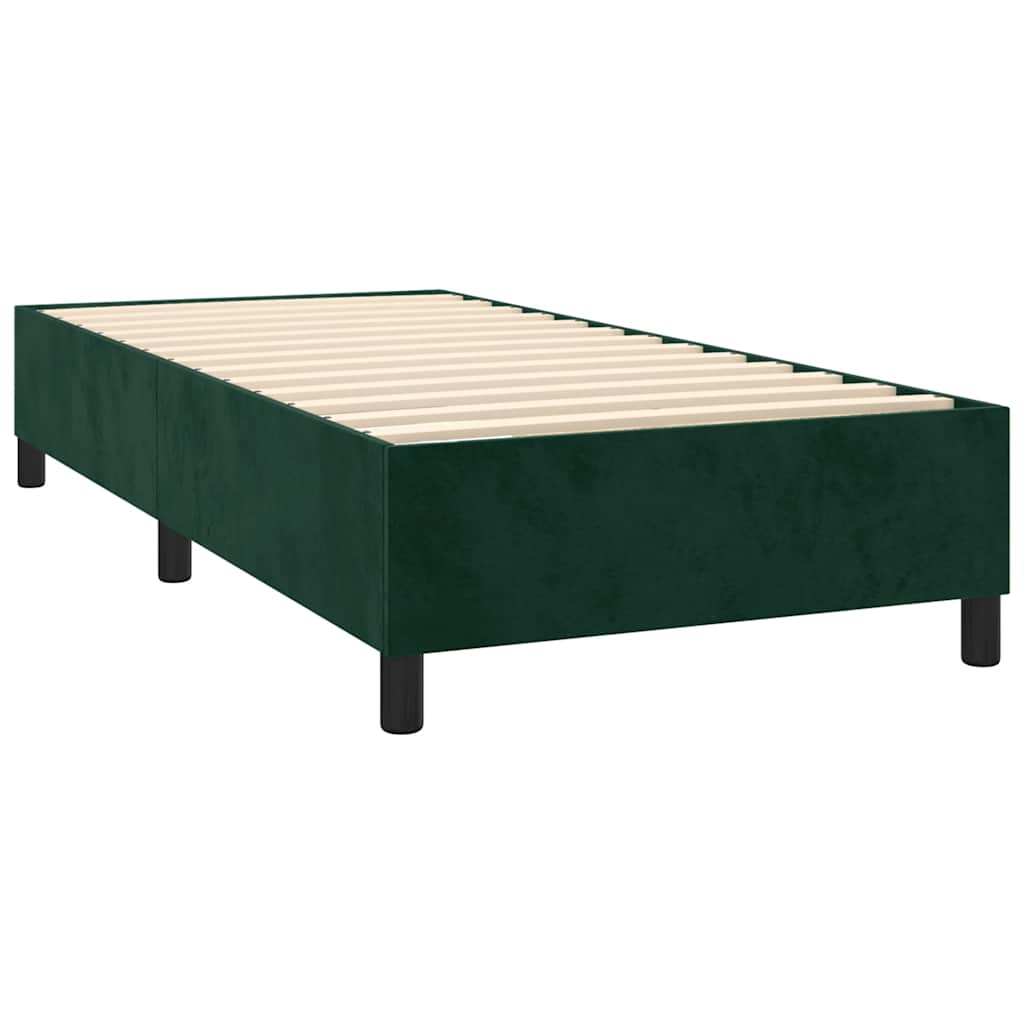 Boxspring sengeramme Mørkegrøn 100x200 cm Fløjl