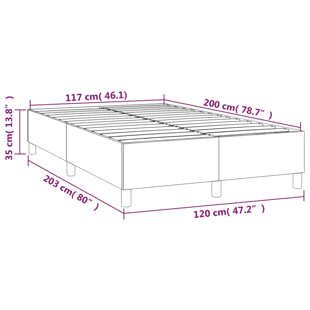 Boxspring sengeramme Sort 120x200 cm Fløjl