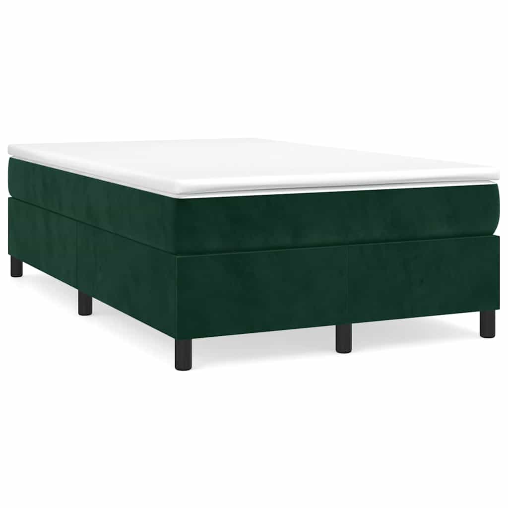 Boxspring sengeramme Mørkegrøn 120x200 cm Fløjl