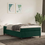 Boxspring sengeramme Mørkegrøn 120x200 cm Fløjl