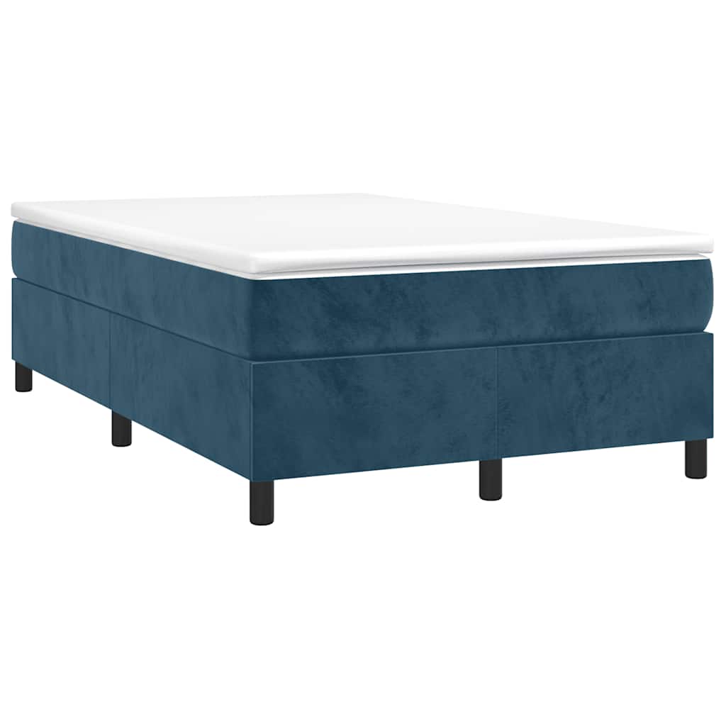 Boxspring sengeramme Mørkeblå 120x200 cm Fløjl