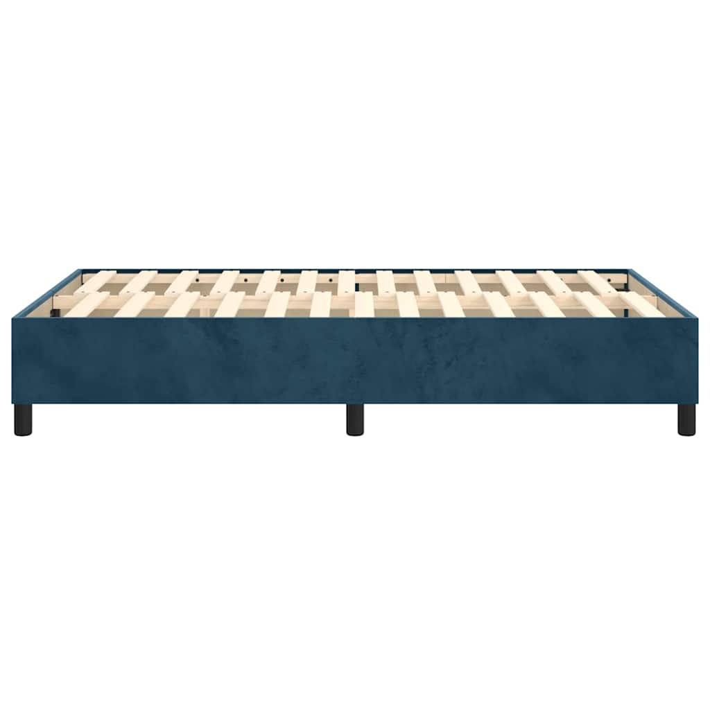 Boxspring sengeramme Mørkeblå 120x200 cm Fløjl