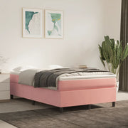 Boxspring sengeramme 120x200 cm fløjl pink