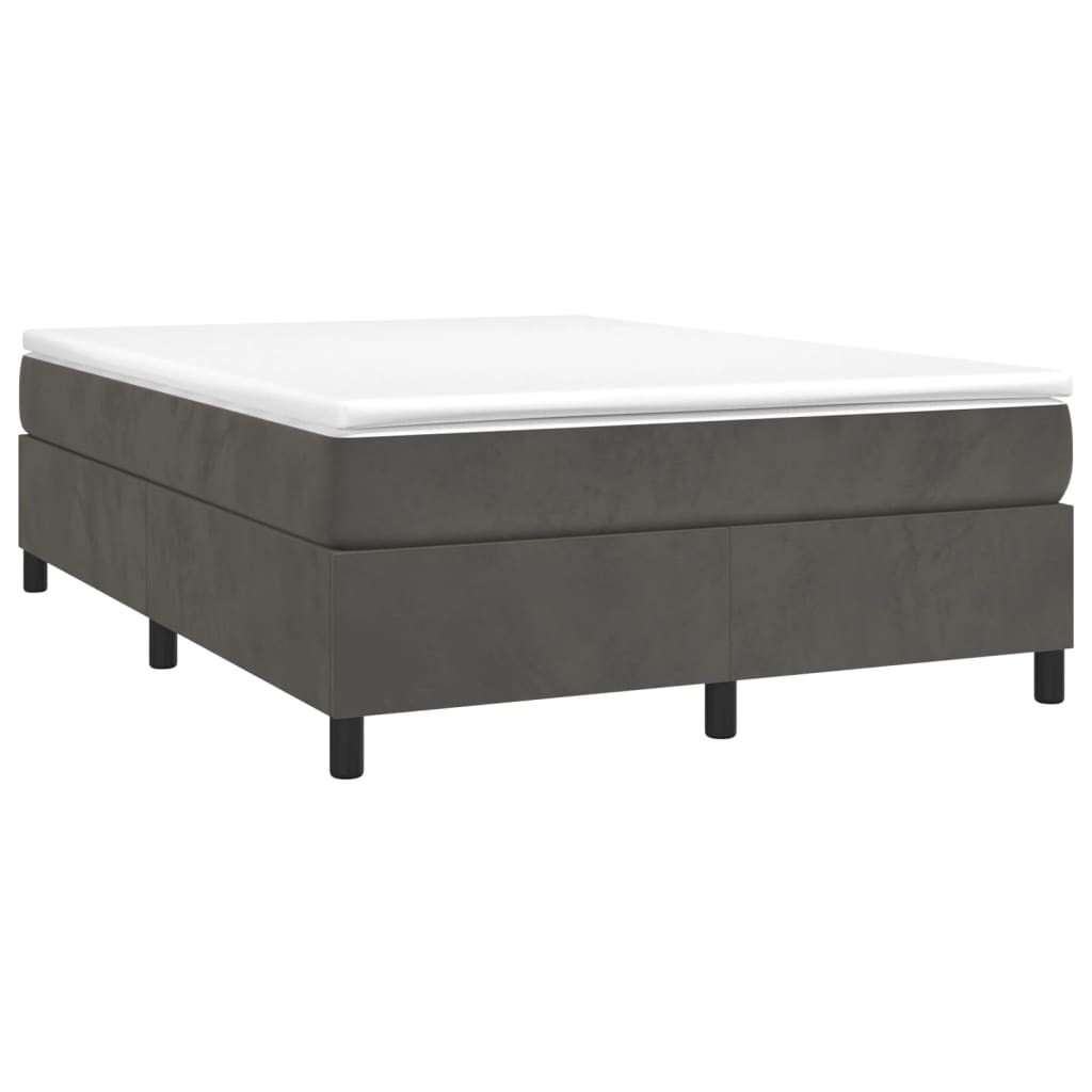 Boxspring sengeramme Mørkegrå 140x190 cm Fløjl