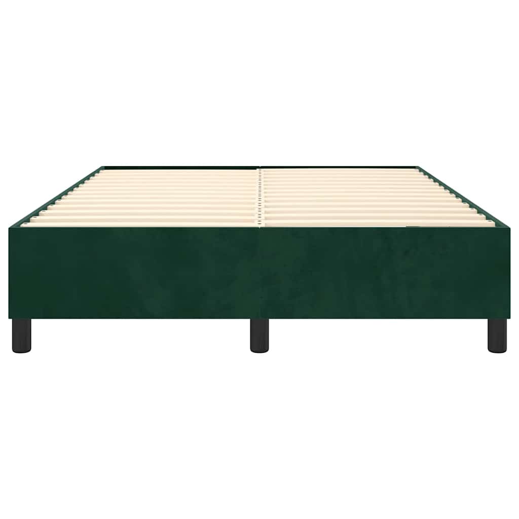 Boxspring sengeramme Mørkegrøn 140x190 cm Fløjl
