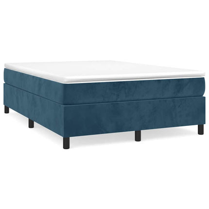 Boxspring sengeramme Mørkeblå 140x190 cm Fløjl