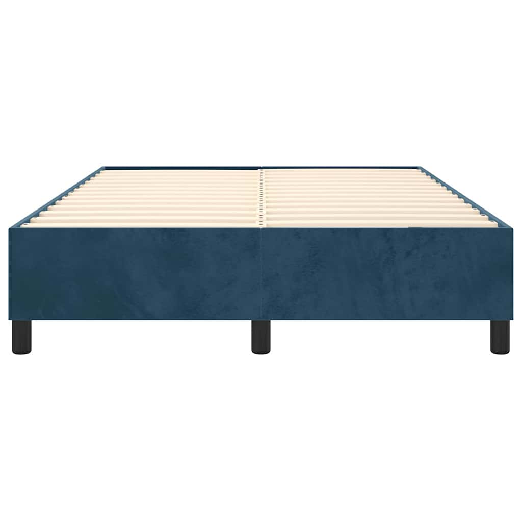 Boxspring sengeramme Mørkeblå 140x190 cm Fløjl