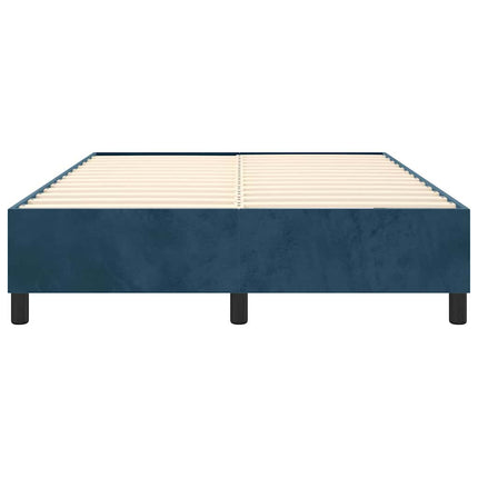 Boxspring sengeramme Mørkeblå 140x190 cm Fløjl