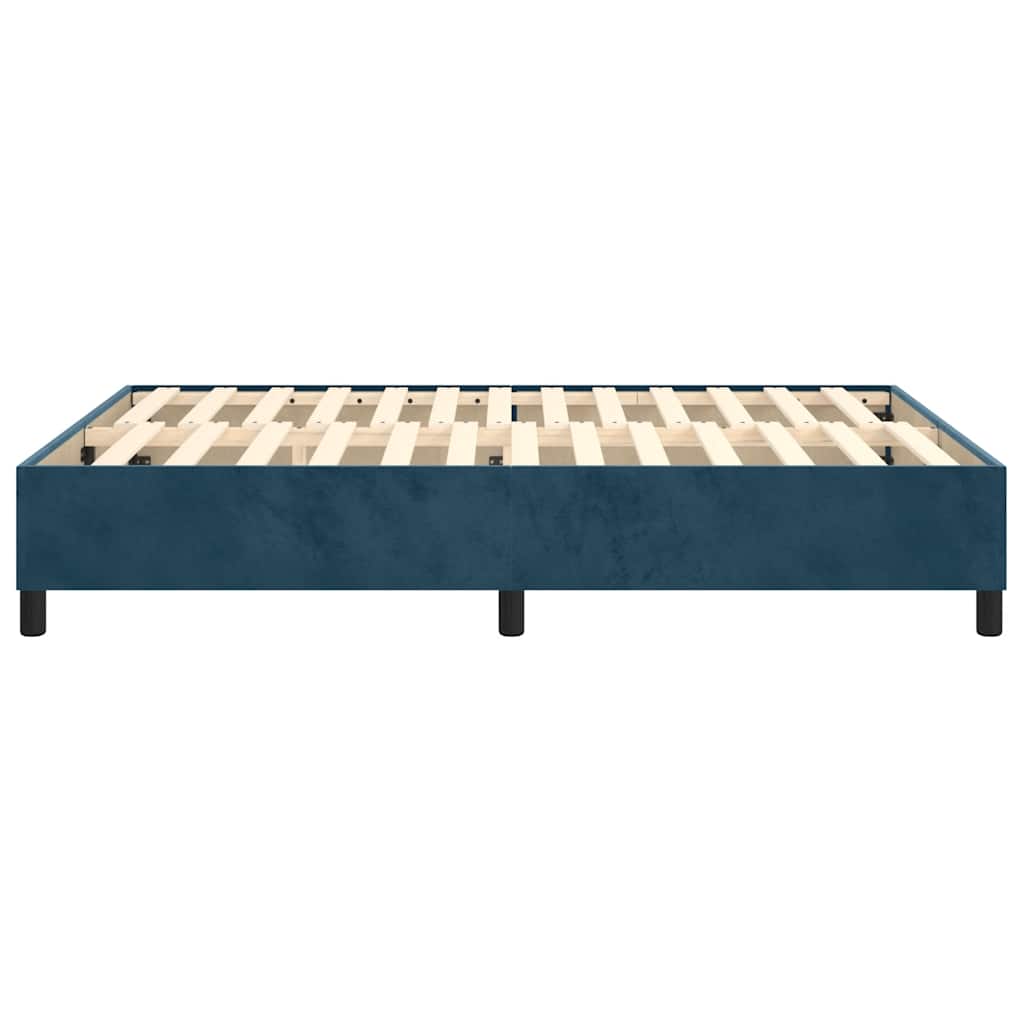 Boxspring sengeramme Mørkeblå 140x190 cm Fløjl
