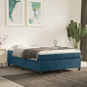 Boxspring sengeramme Mørkeblå 140x190 cm Fløjl