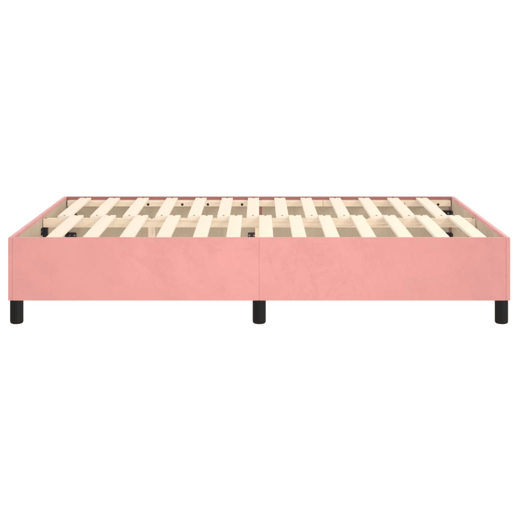 Boxspring sengeramme 140x190 cm fløjl pink