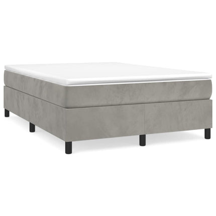 Boxspring sengeramme Lysegrå 140x200 cm Fløjl