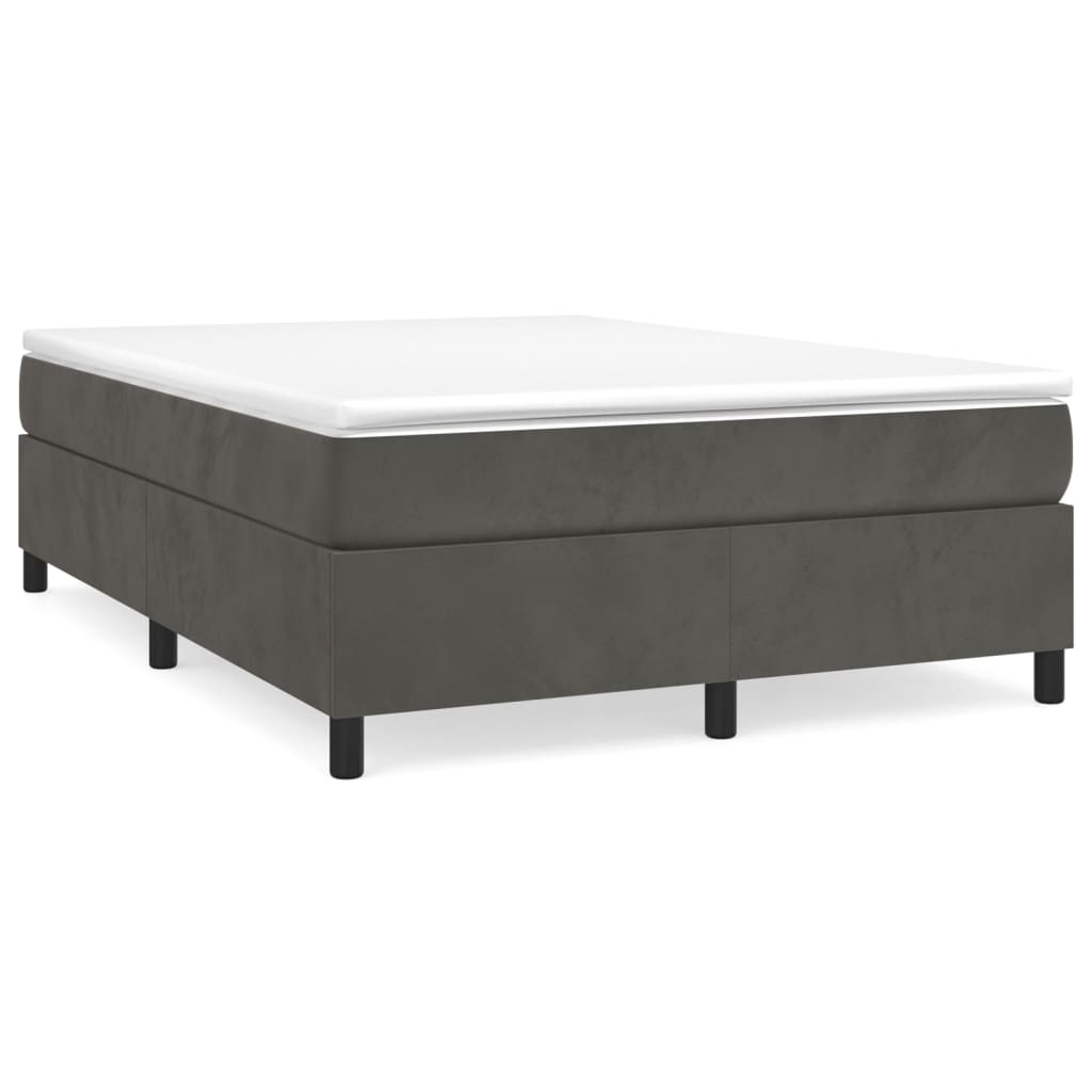 Boxspring sengeramme Mørkegrå 140x200 cm Fløjl