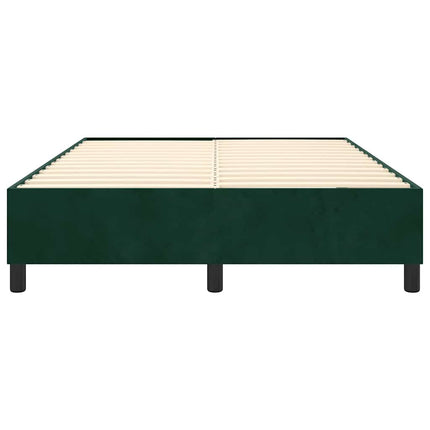 Boxspring sengeramme Mørkegrøn 140x200 cm Fløjl