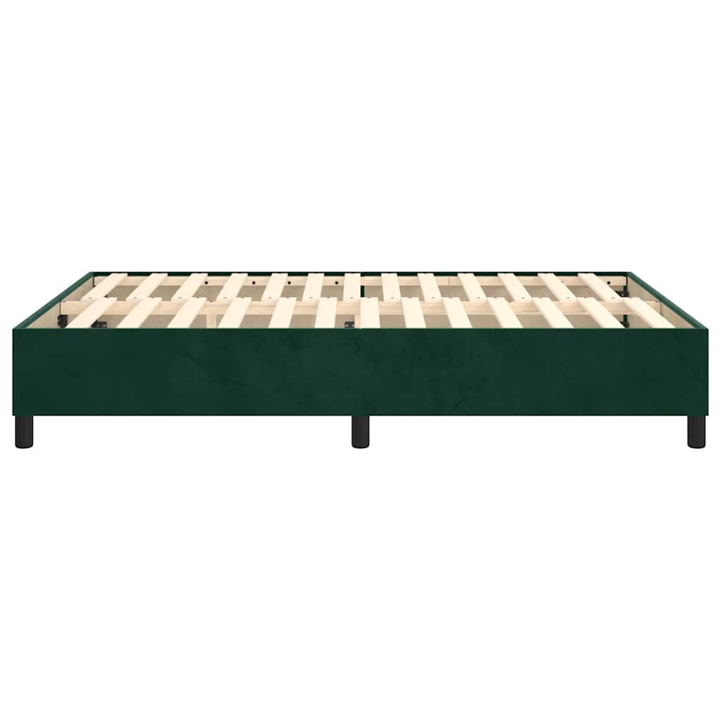 Boxspring sengeramme Mørkegrøn 140x200 cm Fløjl