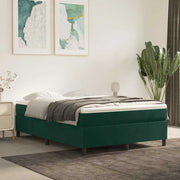 Boxspring sengeramme Mørkegrøn 140x200 cm Fløjl