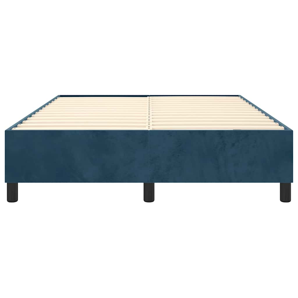 Boxspring sengeramme Mørkeblå 140x200 cm Fløjl