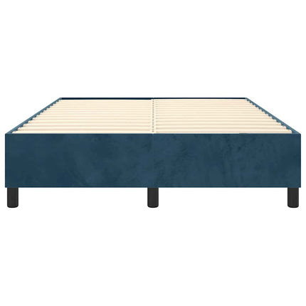 Boxspring sengeramme Mørkeblå 140x200 cm Fløjl