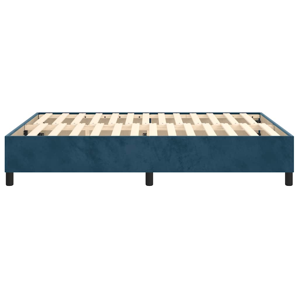 Boxspring sengeramme Mørkeblå 140x200 cm Fløjl