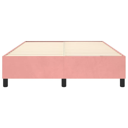 Boxspring sengeramme 140x200 cm fløjl pink