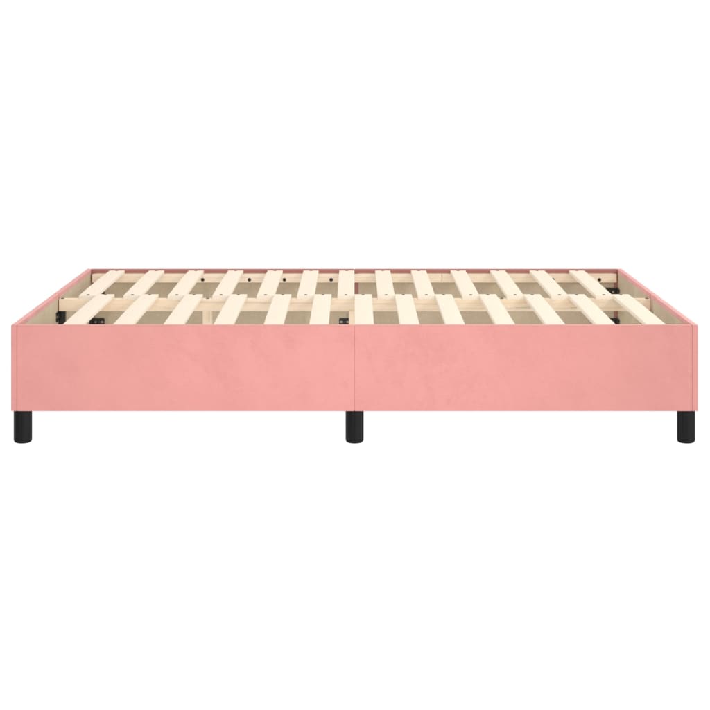Boxspring sengeramme 140x200 cm fløjl pink