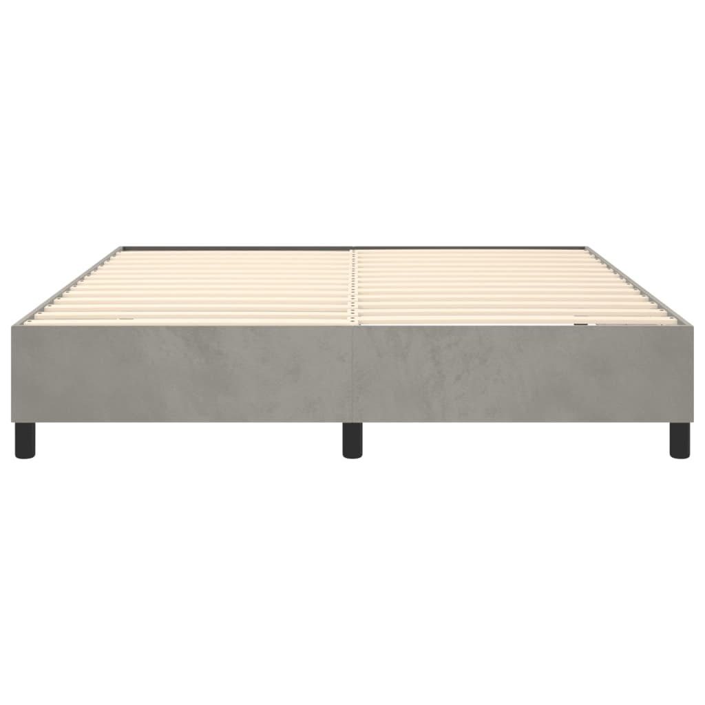 Boxspring sengeramme Lysegrå 160x200 cm Fløjl