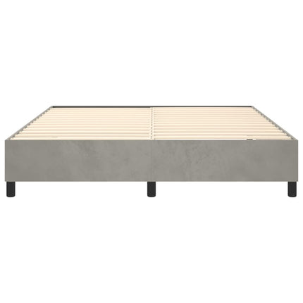 Boxspring sengeramme Lysegrå 160x200 cm Fløjl