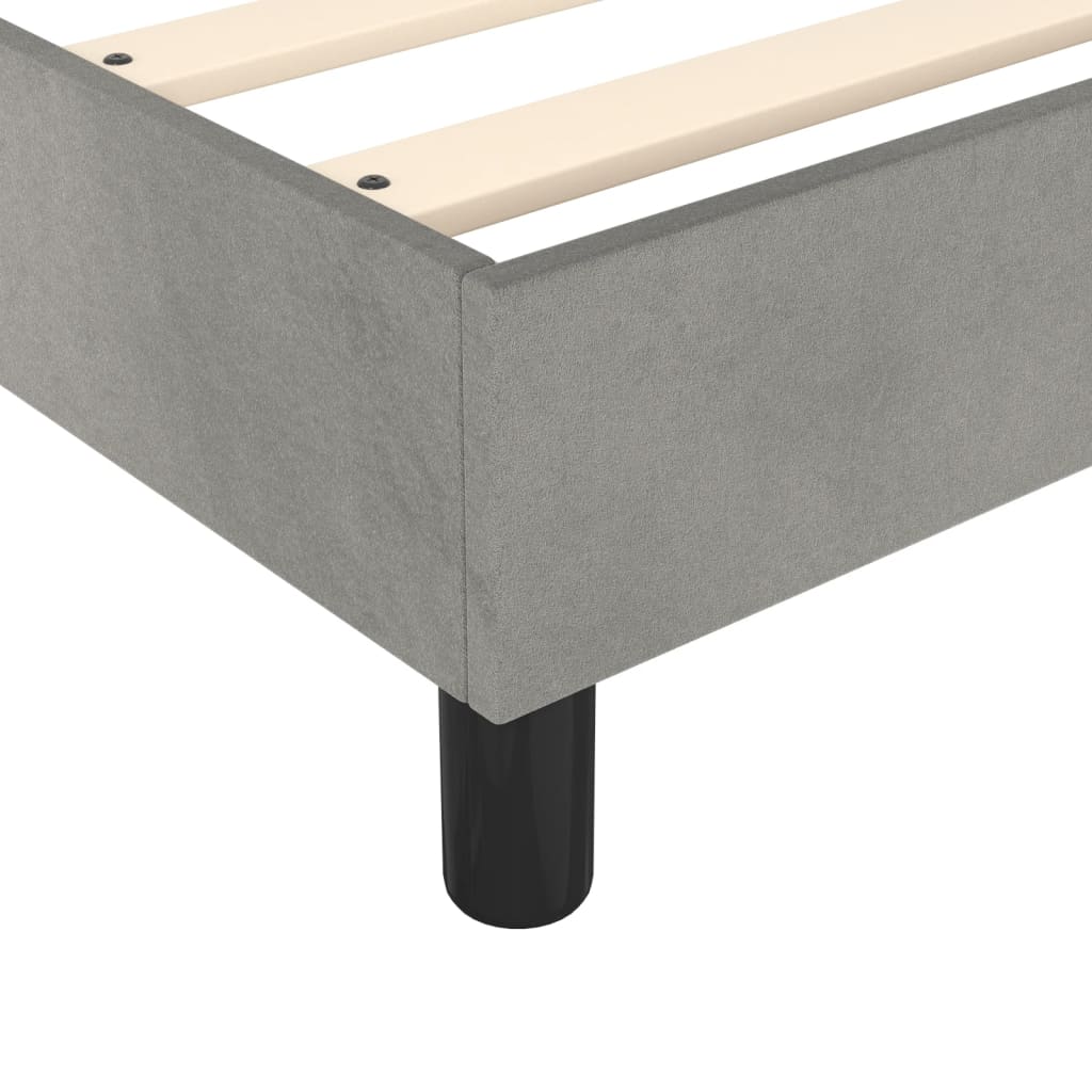 Boxspring sengeramme Lysegrå 160x200 cm Fløjl
