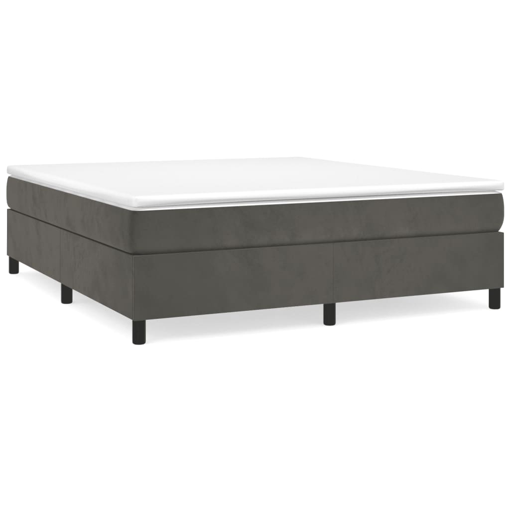 Boxspring sengeramme Mørkegrå 160x200 cm Fløjl