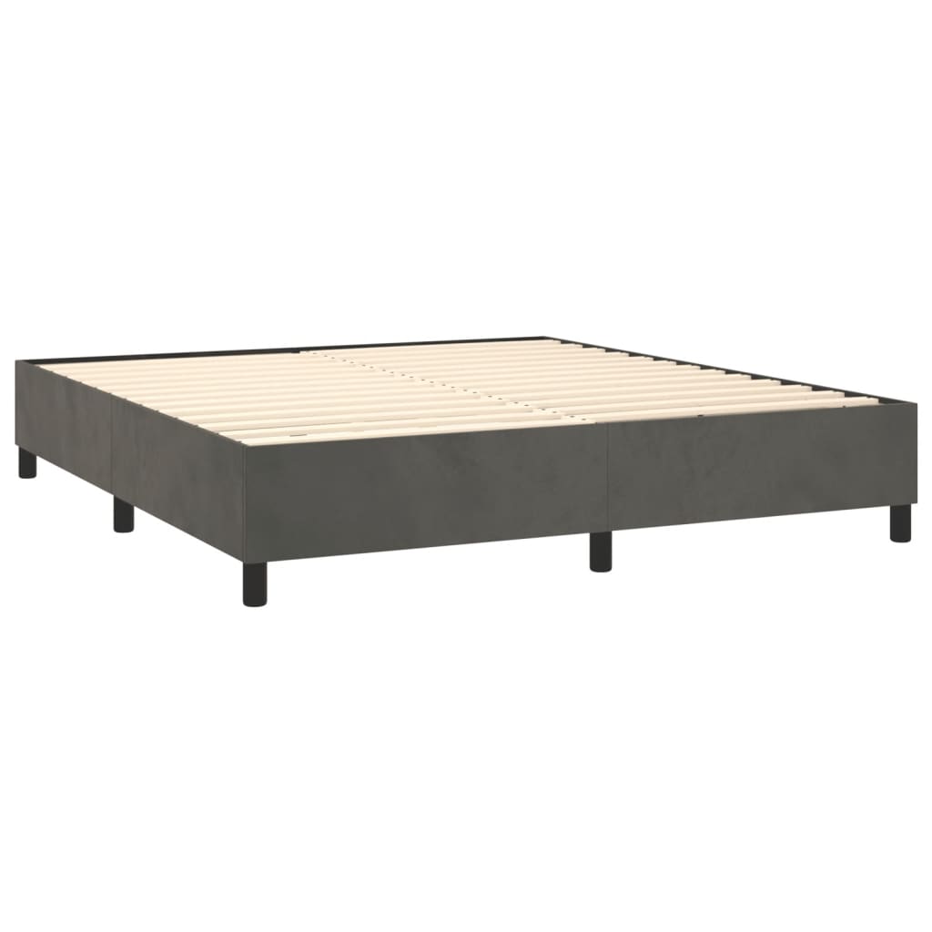 Boxspring sengeramme Mørkegrå 160x200 cm Fløjl