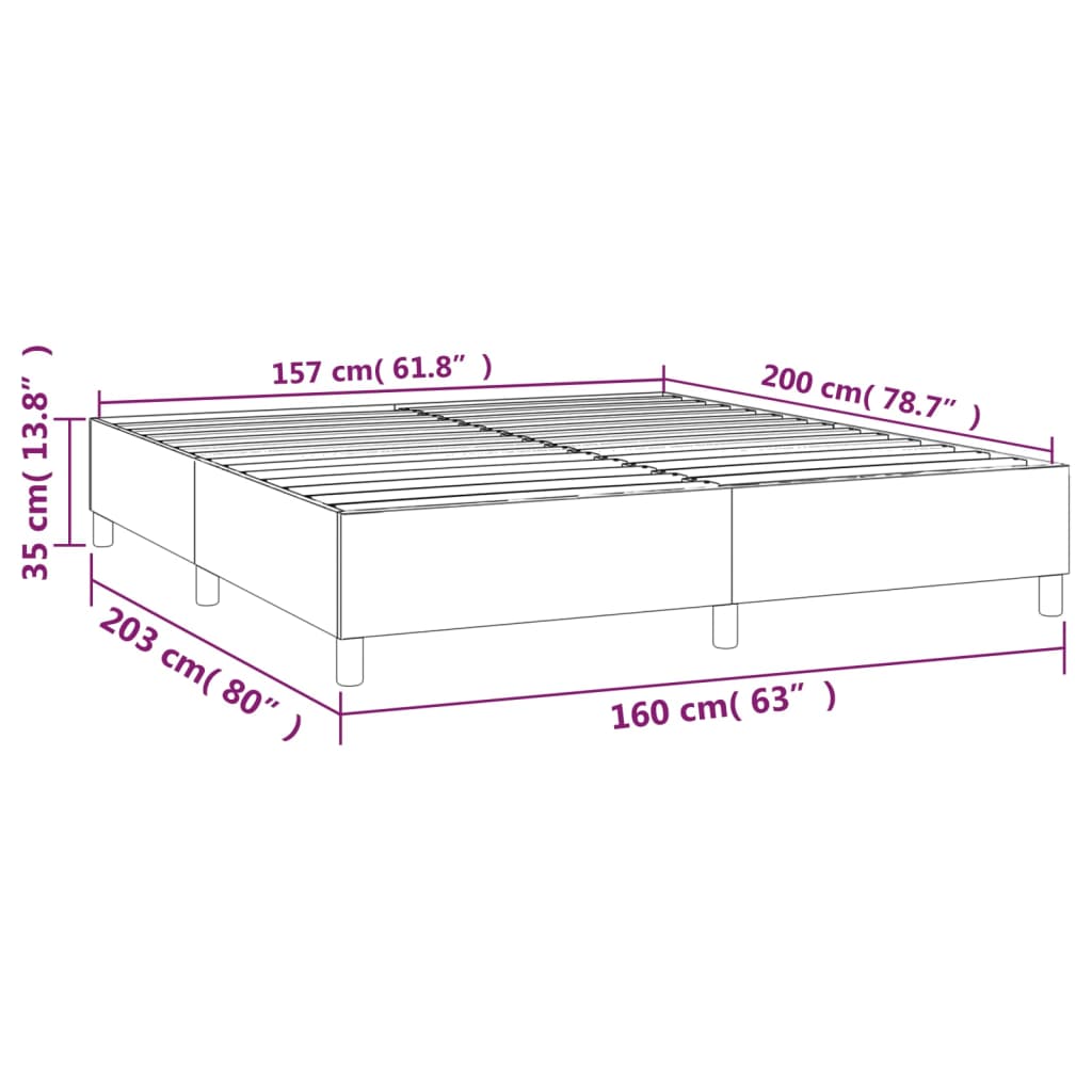Boxspring sengeramme Mørkegrå 160x200 cm Fløjl