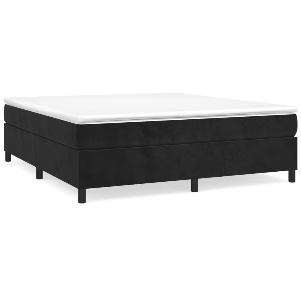 Boxspring sengeramme Sort 160x200 cm Fløjl