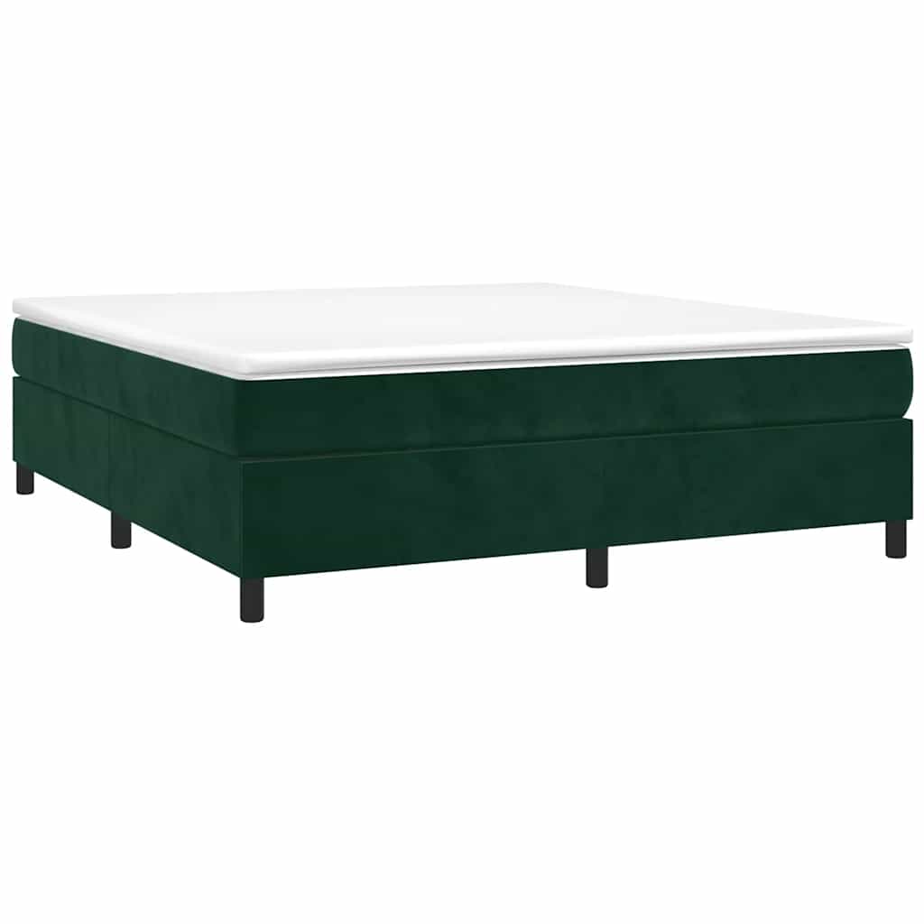 Boxspring sengeramme Mørkegrøn 160x200 cm Fløjl