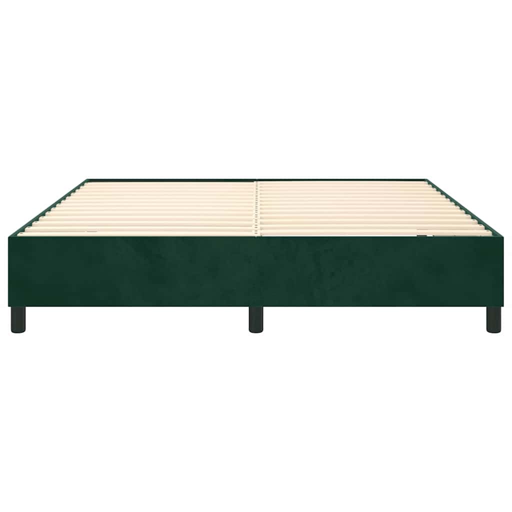 Boxspring sengeramme Mørkegrøn 160x200 cm Fløjl