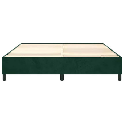 Boxspring sengeramme Mørkegrøn 160x200 cm Fløjl