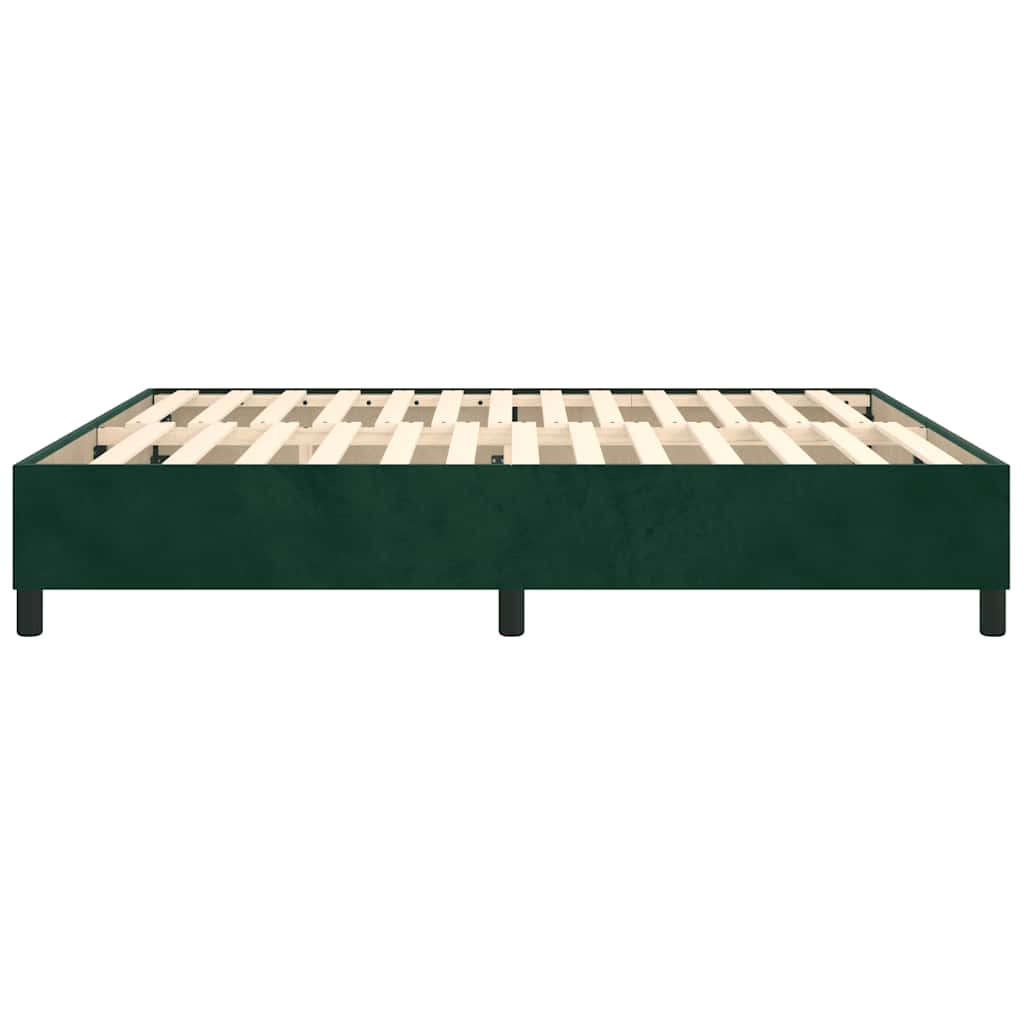 Boxspring sengeramme Mørkegrøn 160x200 cm Fløjl