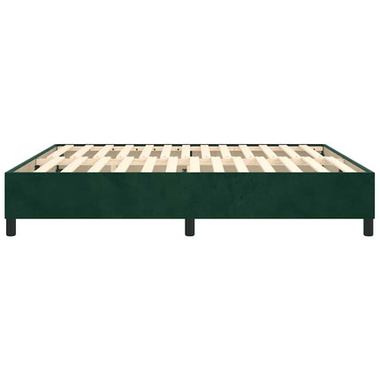 Boxspring sengeramme Mørkegrøn 160x200 cm Fløjl