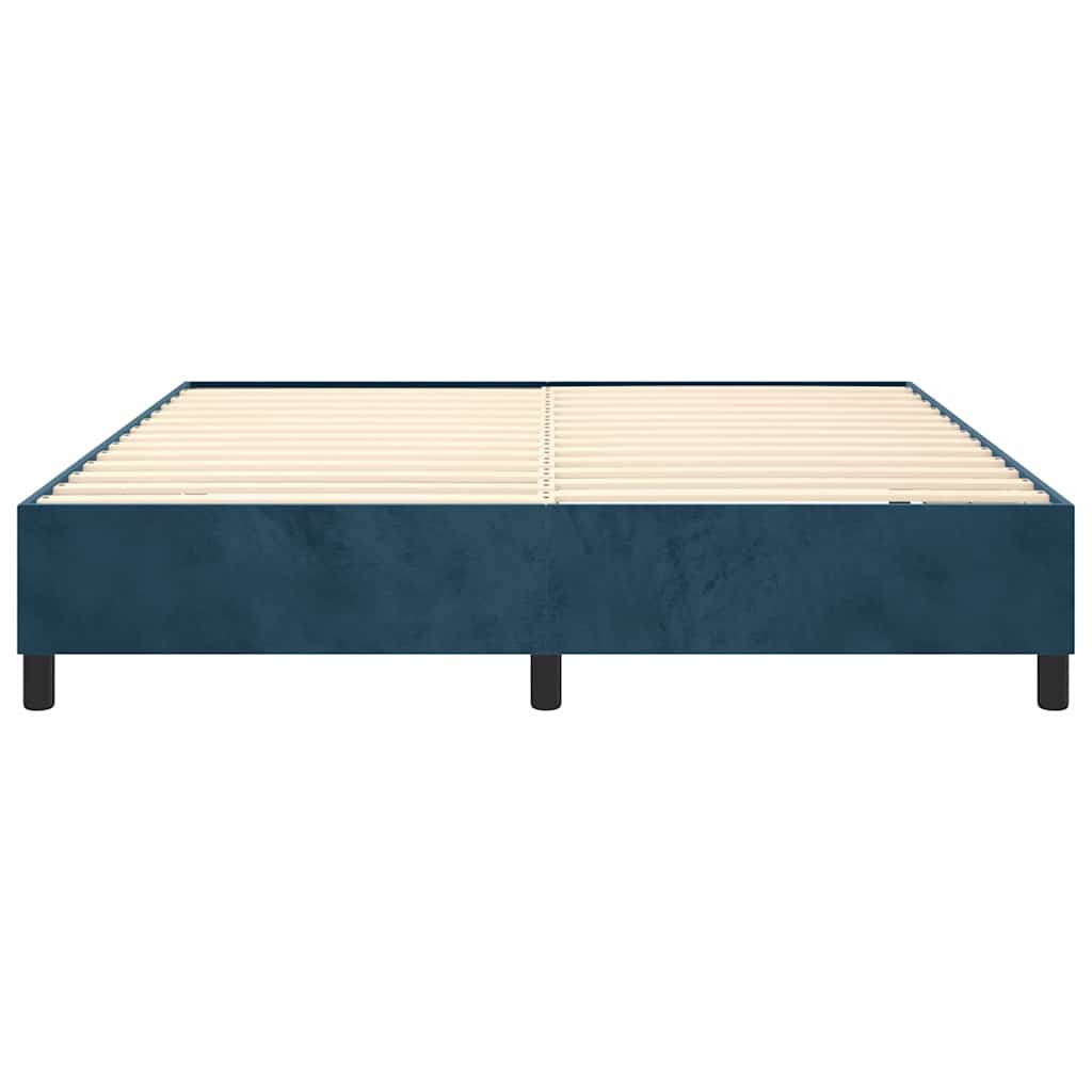 Boxspring sengeramme Mørkeblå 160x200 cm Fløjl
