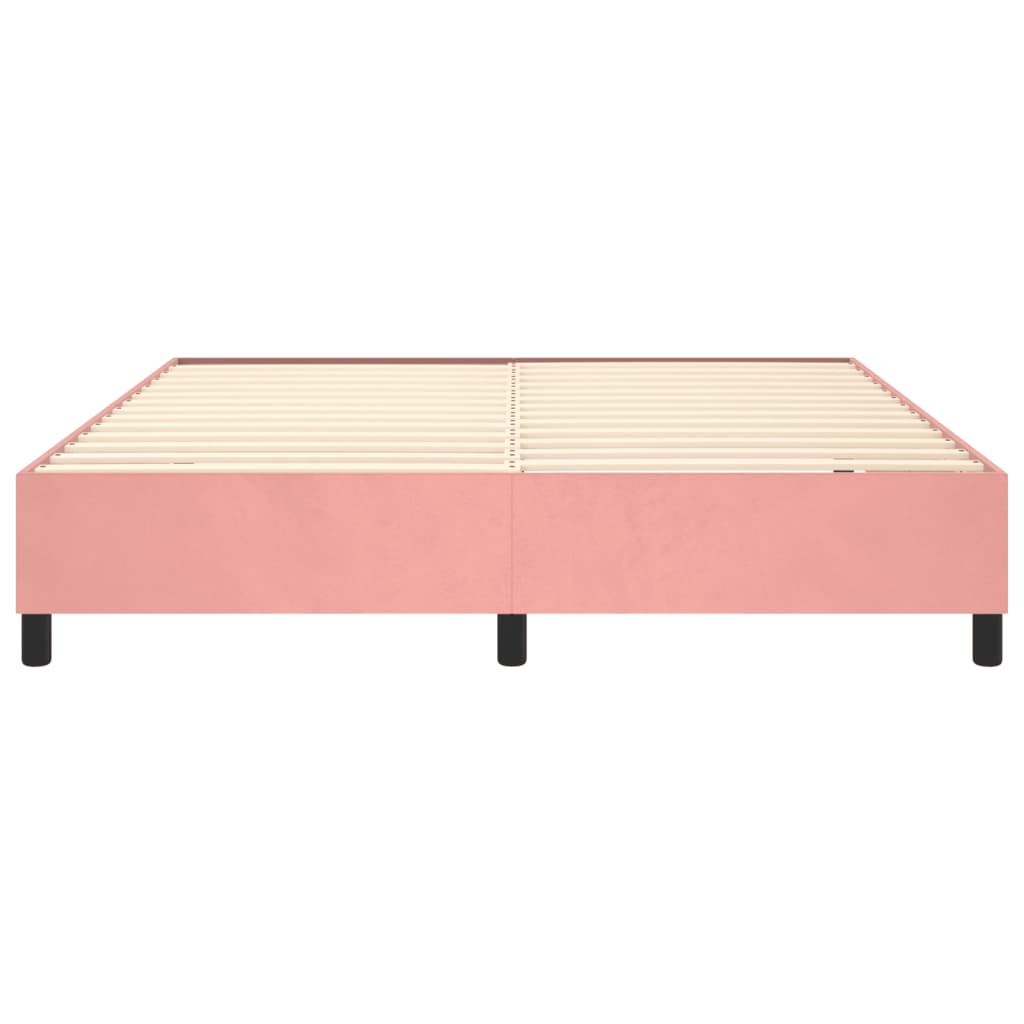 Boxspring sengeramme 160x200 cm fløjl pink