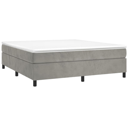 Boxspring sengeramme Lysegrå 180x200 cm Fløjl