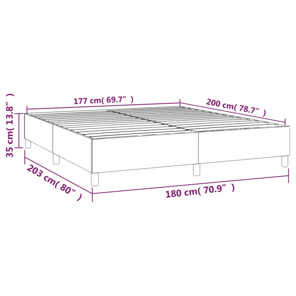 Boxspring sengeramme Lysegrå 180x200 cm Fløjl