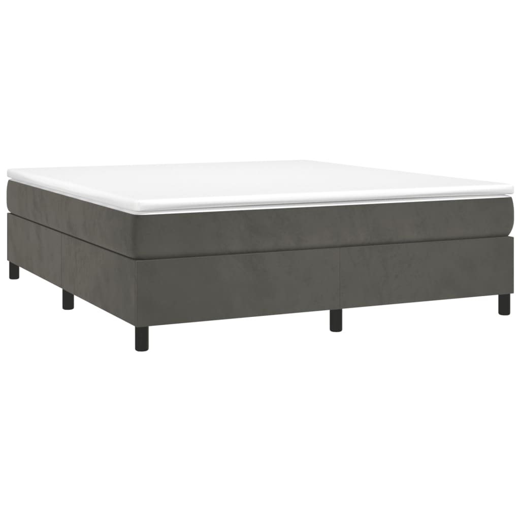 Boxspring sengeramme Mørkegrå 180x200 cm Fløjl