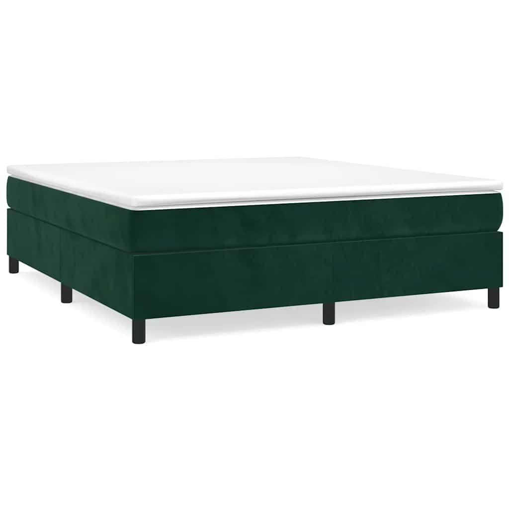 Boxspring sengeramme Mørkegrøn 180x200 cm Fløjl