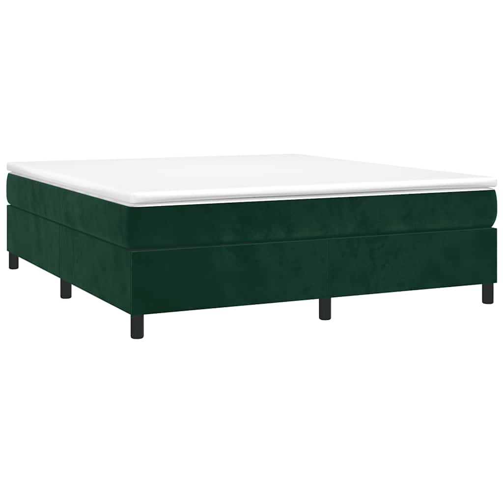 Boxspring sengeramme Mørkegrøn 180x200 cm Fløjl