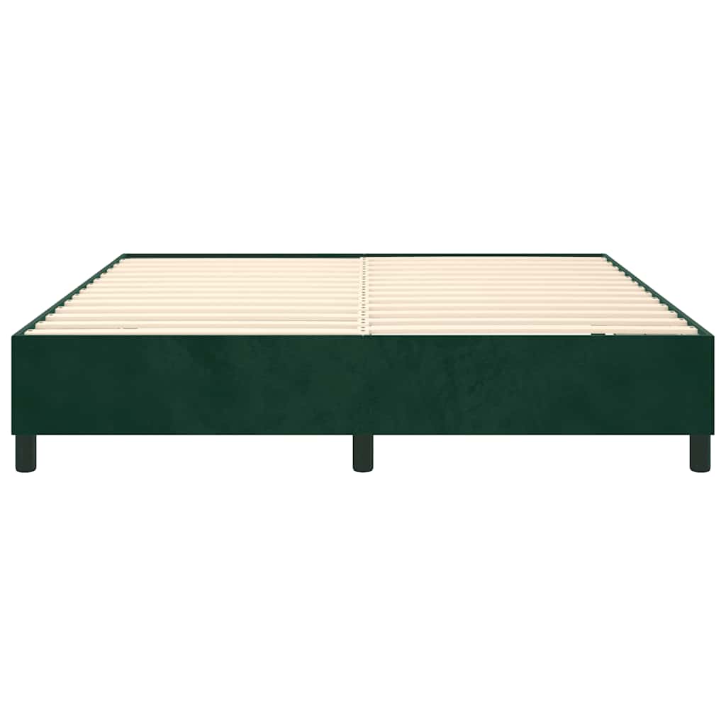 Boxspring sengeramme Mørkegrøn 180x200 cm Fløjl