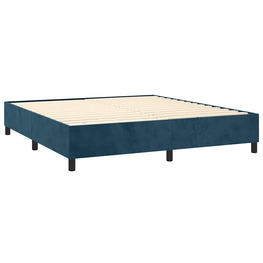 Boxspring sengeramme Mørkeblå 180x200 cm Fløjl