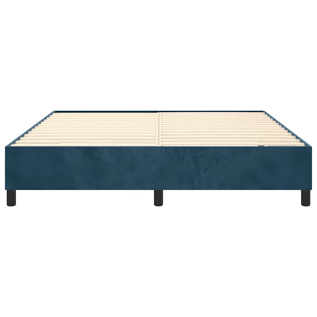 Boxspring sengeramme Mørkeblå 180x200 cm Fløjl