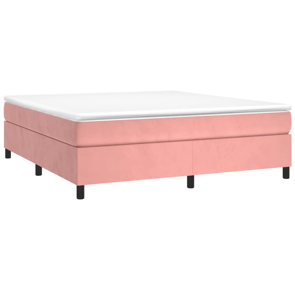 Boxspring sengeramme 180x200 cm fløjl pink
